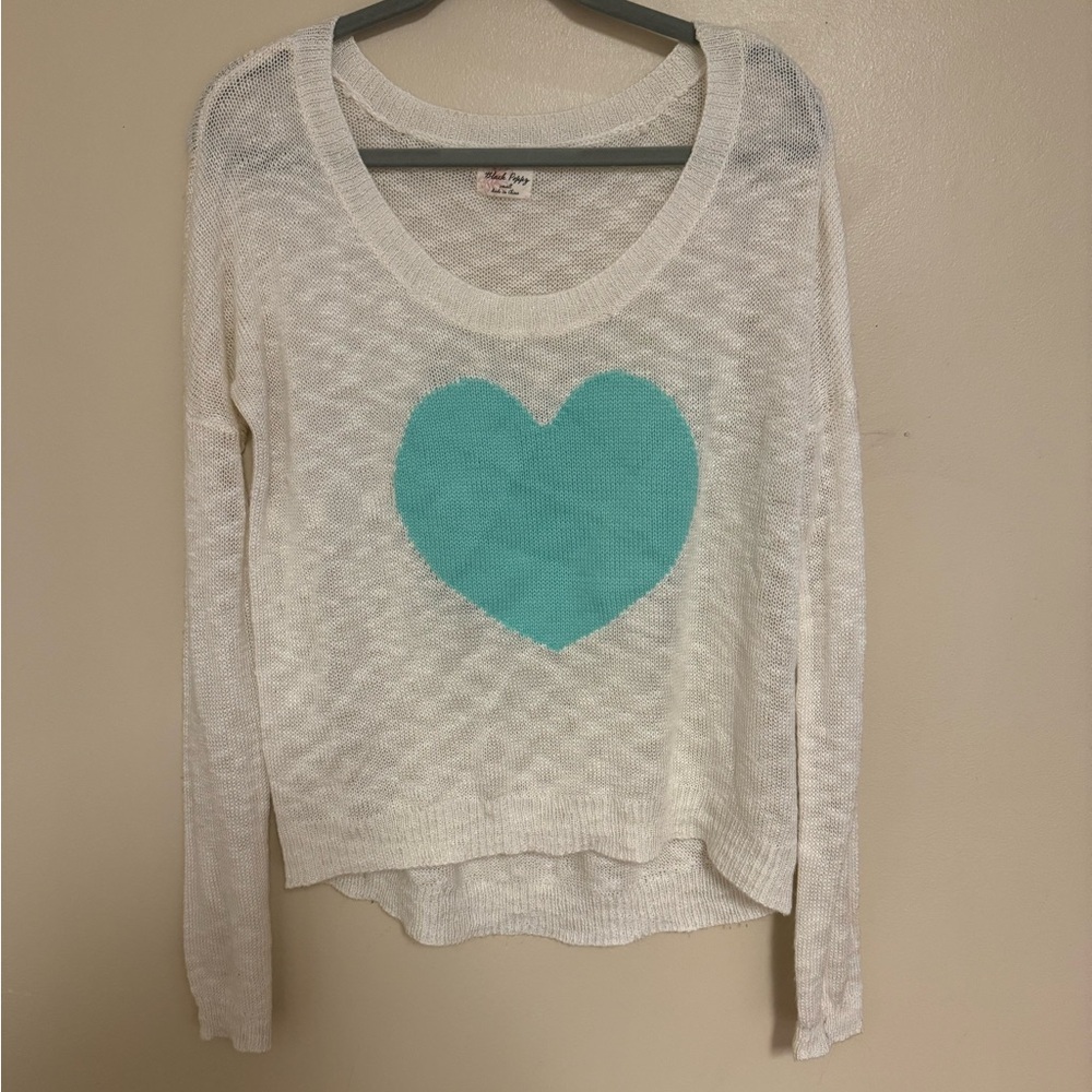 Black Poppy Heart Sweater size Small